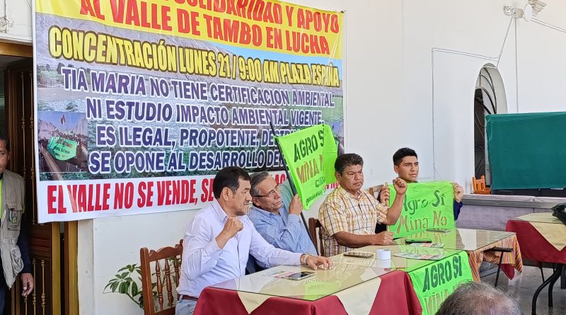 Inicia paro de 72 horas contra el proyecto minero Tía María