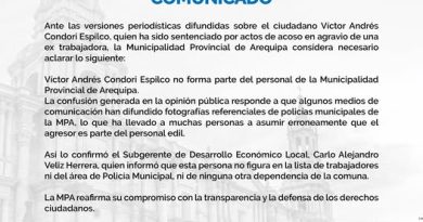 MPA DESMIENTE QUE SENTENCIADO POR ACOSO ES TRABAJADOR DE LA INSTITUCIÓN: